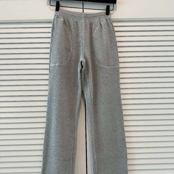 NWT Aerie Waffle Knit Sweatpants Gray XXS - Picture 1 of 4
